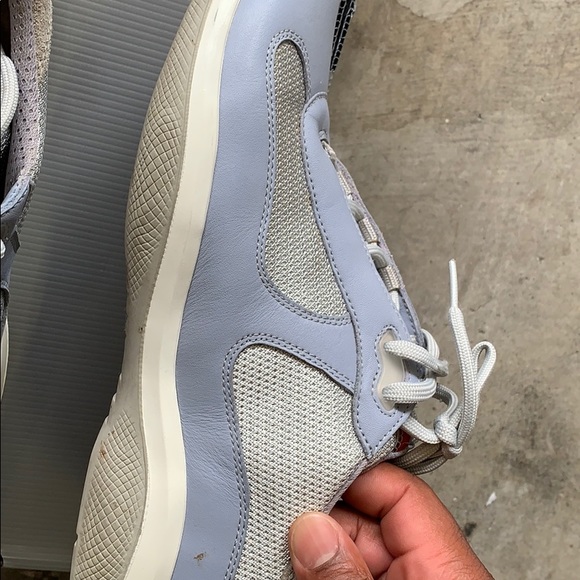 Prada baby blue sneakers sz 9 10 us pre owned - Picture 4 of 6